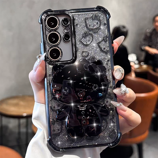 Hello Kitty Black S25 Phone Case with Mirror