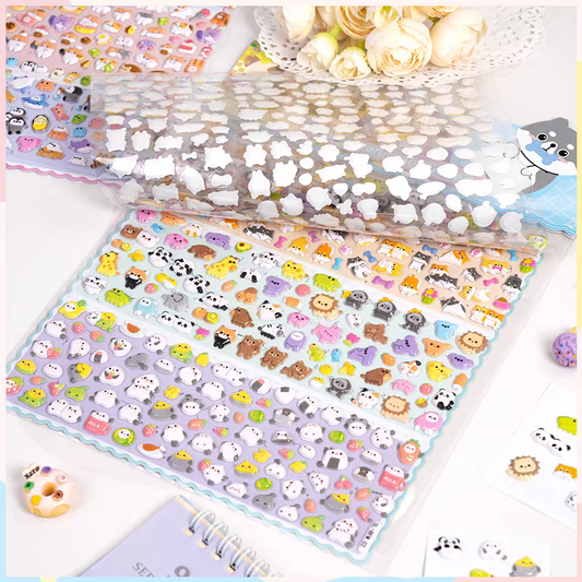 Cute Animal Puffy Jumbo Sticker Sheet