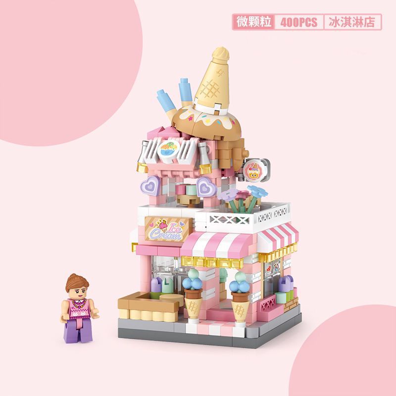 Pastel Mini Store Building Blocks House