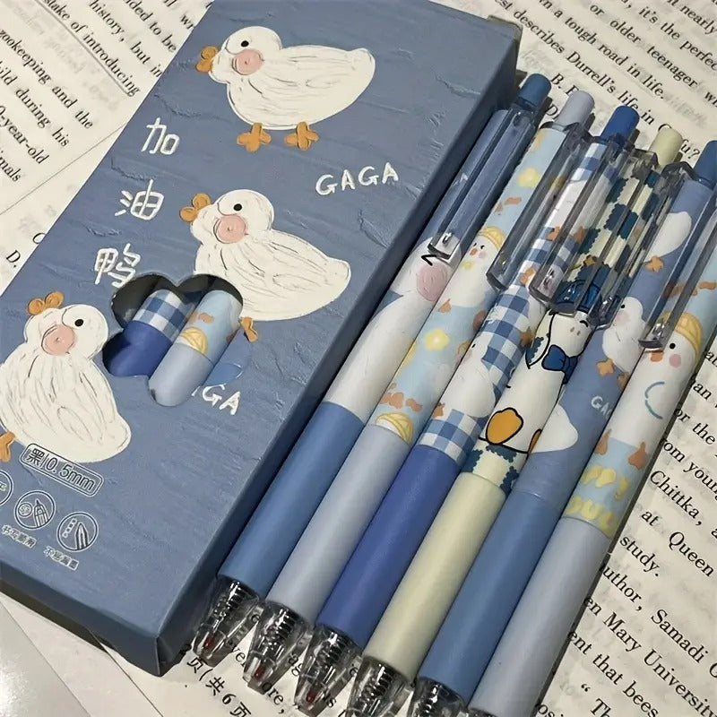 Cute Duck 6 Pens Set