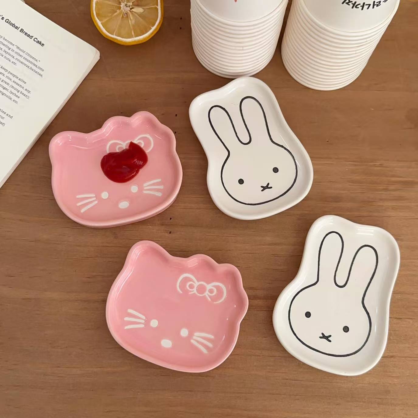 Miffy Hello Kitty Ceramic Mini Plate Trinket Tray