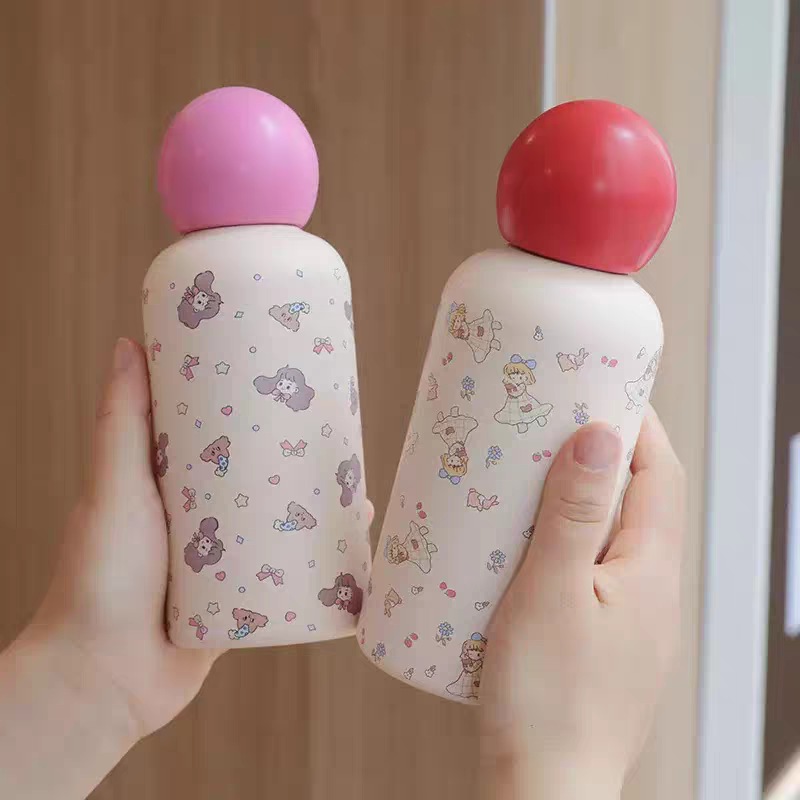 Cute Printed Handheld Thermos Water Bottles