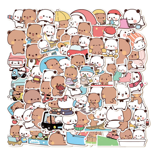 PS10 Set of 50 Dudu & Bubu Cute Couple Sticker Pack