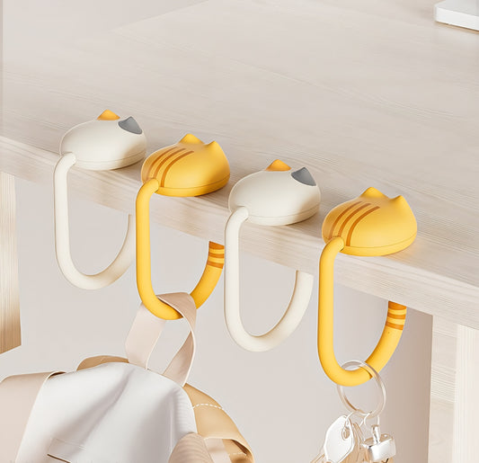 🐾 Kitty Tail Table Hooks – Purrfect Hold for Your Things! 🧡