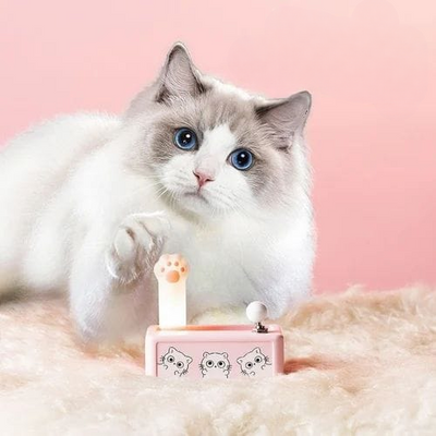Cute Mini Cat Paw 3D Decompression Bounce Light And Meow Sound - Pink