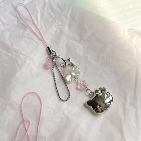 🎀 Shiny Kitty Phone Charm Strap ✨🐾