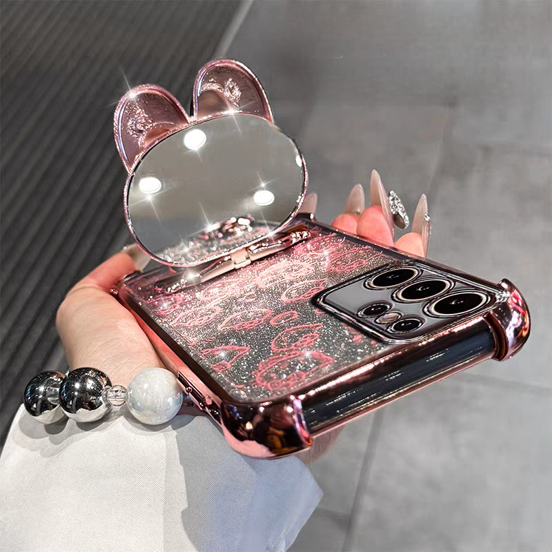 Hello Kitty Black S25 Phone Case with Mirror