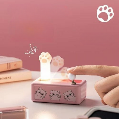 Cute Mini Cat Paw 3D Decompression Bounce Light And Meow Sound - Pink