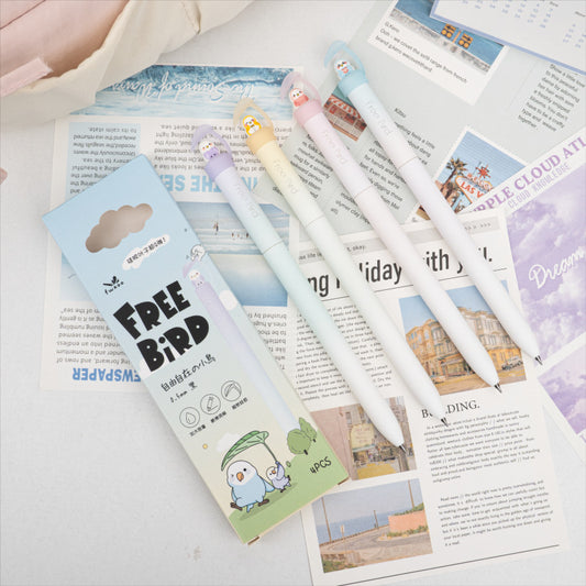 Premium Pop-Up Bird Pastel Pens