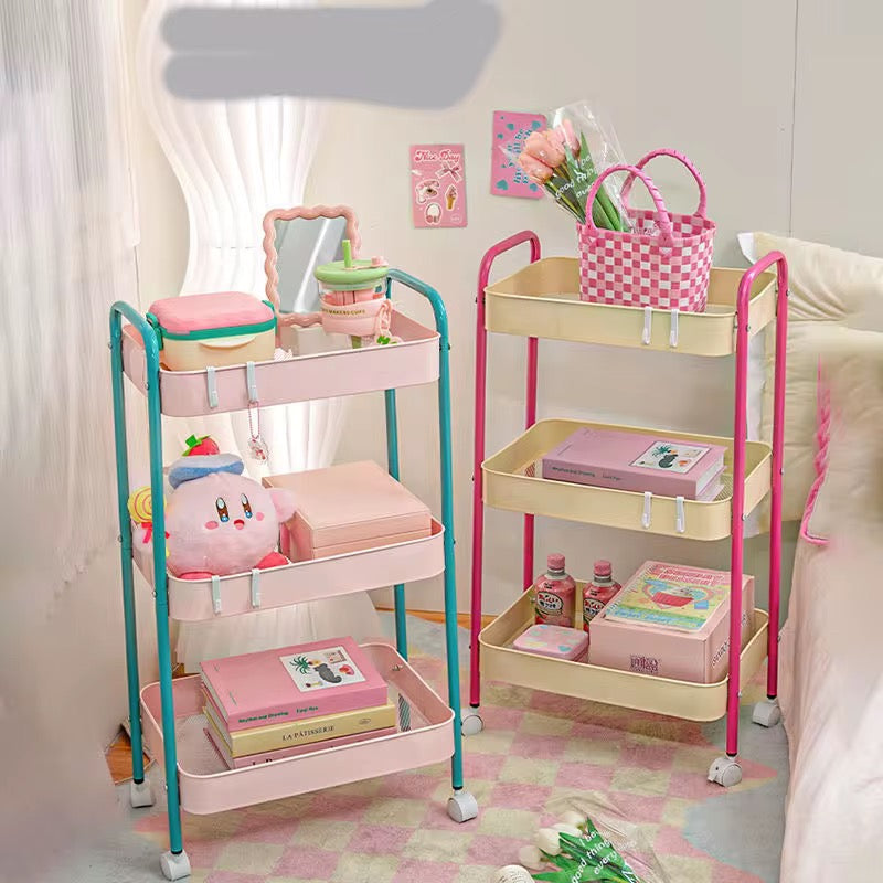 Pastel Rolling Storage Trolley Cart 3 Tier
