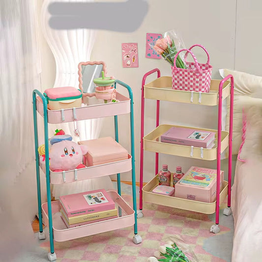 Pastel Rolling Storage Trolley Cart 3 Tier