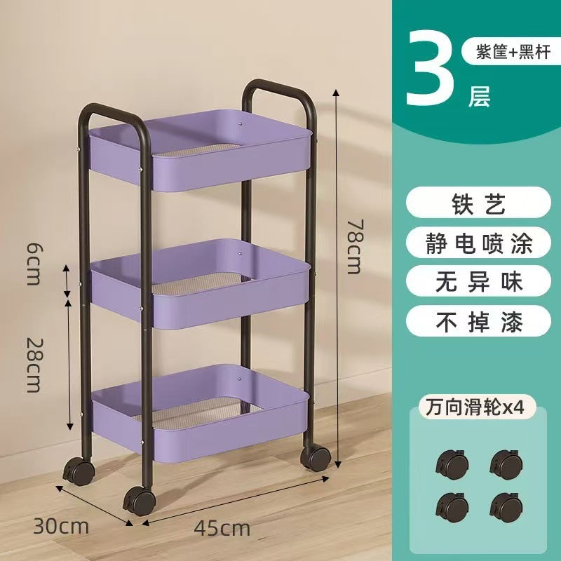 Pastel Rolling Storage Trolley Cart 3 Tier