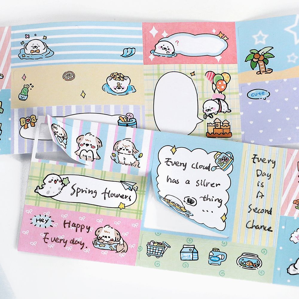 🎀 Pastel Memo Washi Tape Roll – Cute Writable Sticker Tape 🐻✨