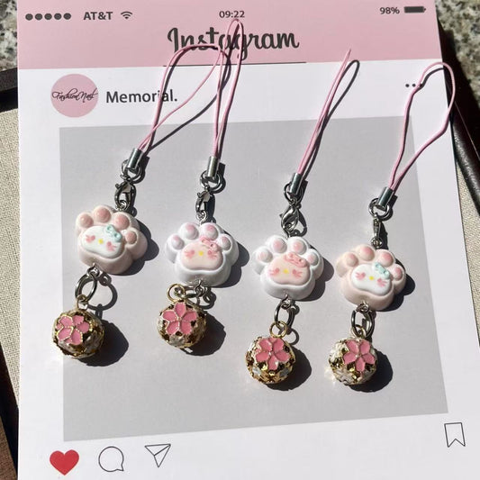 🎀 Hello Kitty Paw Keychains Phone Charms Tag 🐾✨