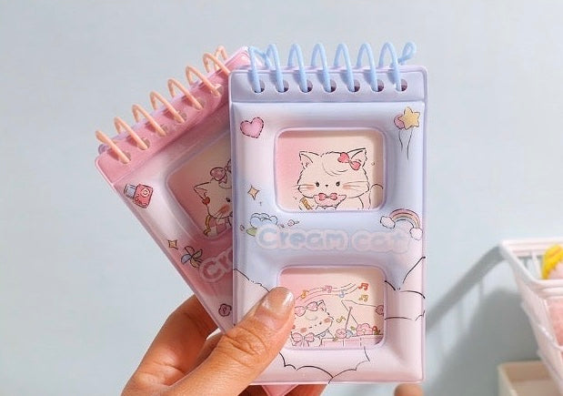 Cream Cat Mini Spiral Diary Notepad