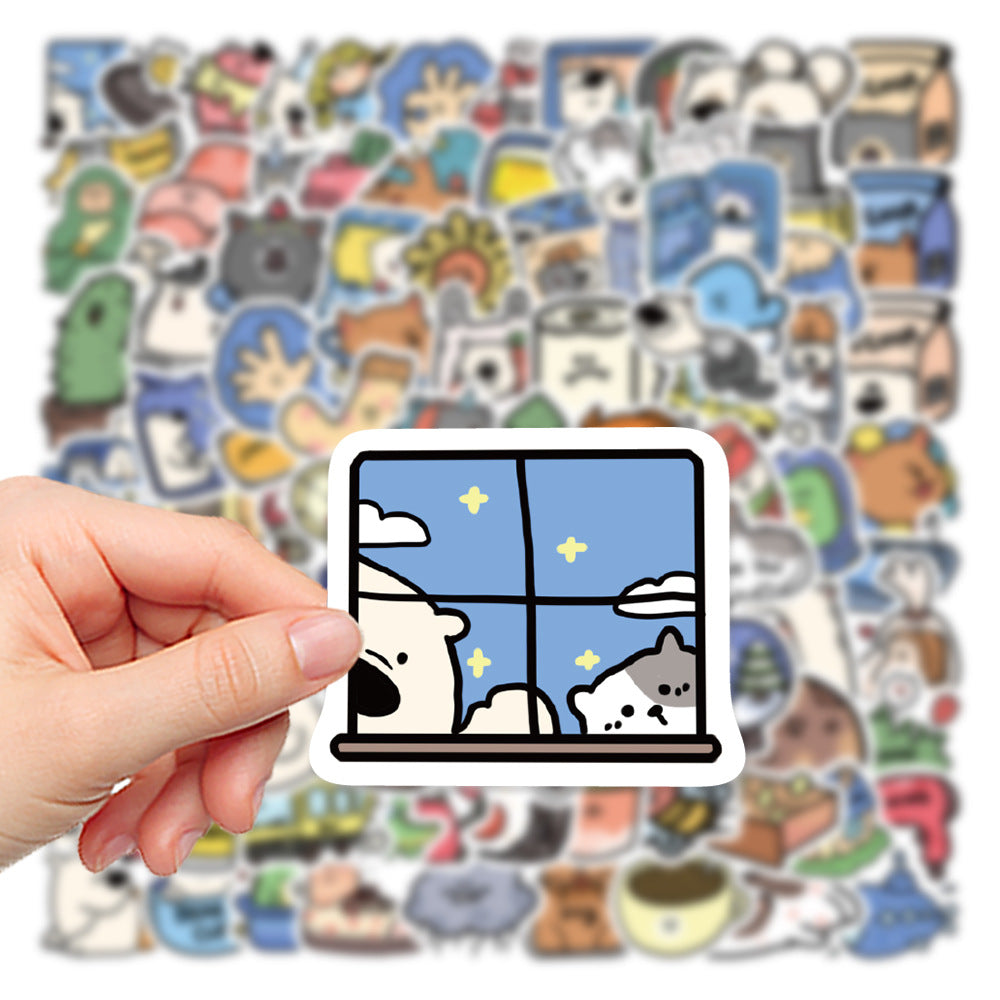 PS5 Set of 100 Kawaii Cozy Bear & Animal Sticker Pack
