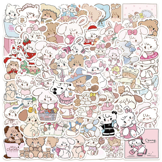 PS8 Set of 60 Mikko Cute Character Pastel Stickers Pack