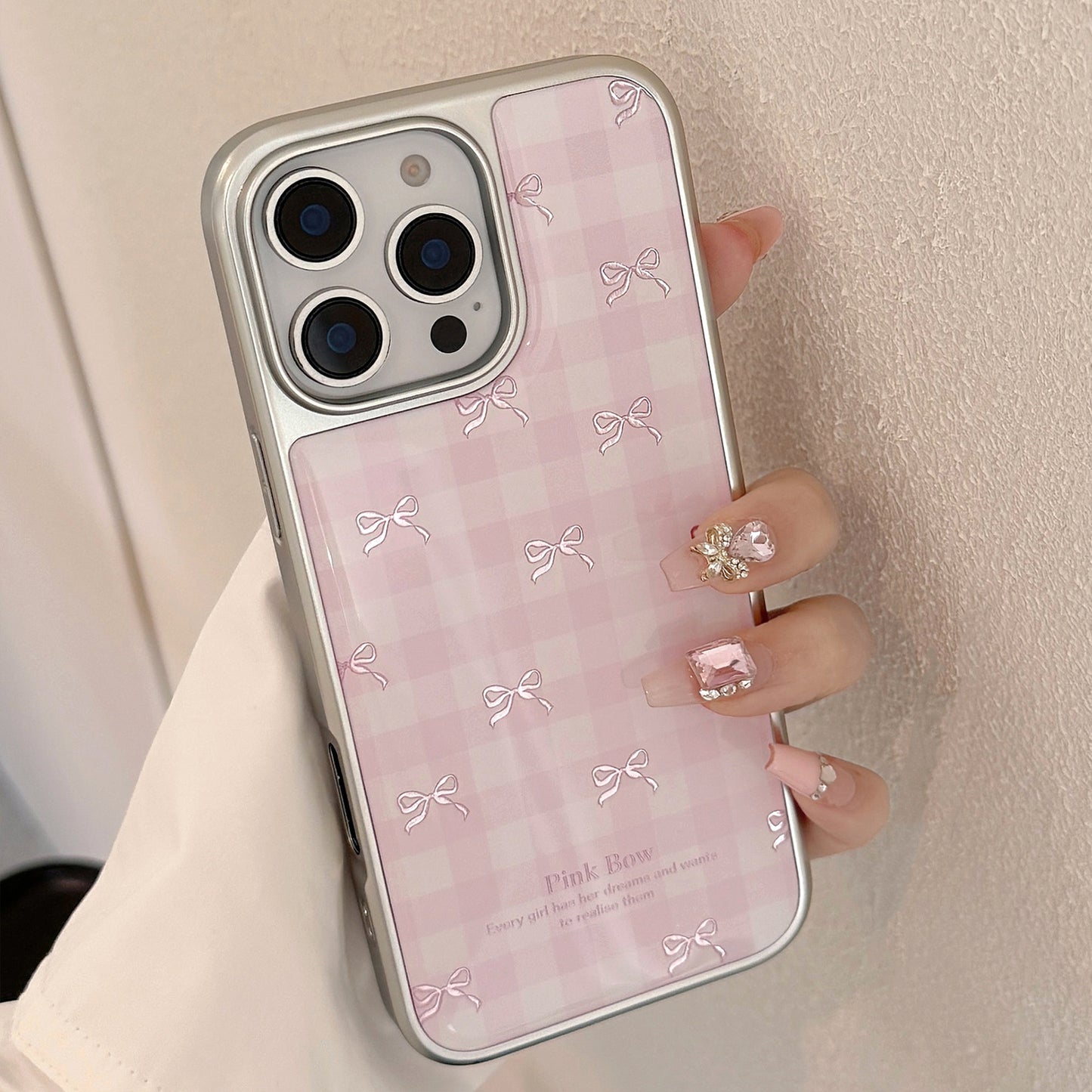 🎀 Pink Bow Gingham Case for Samsung S25 Ultra 🎀