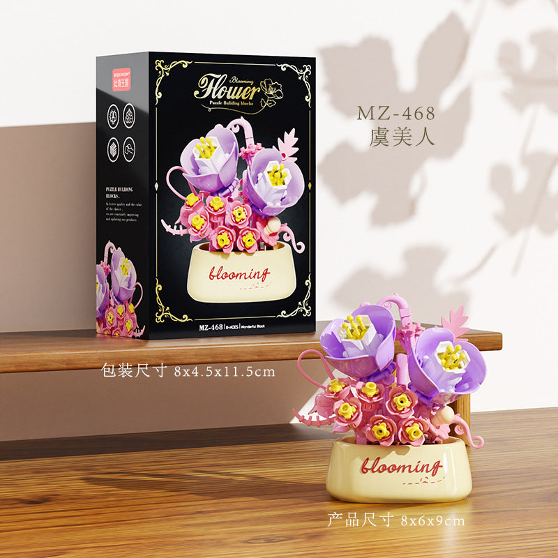Mini Blooming Flower Pot Building Blocks 🌷✨