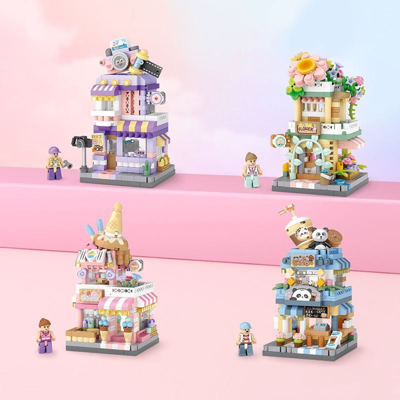 Pastel Mini Store Building Blocks House