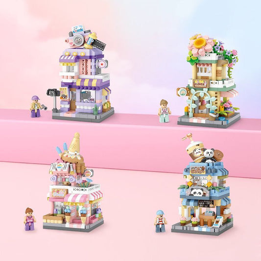 Pastel Mini Store Building Blocks House