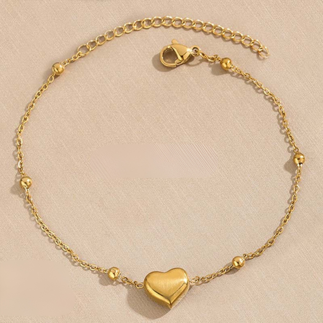 Waterproof Golden Heart Adjustable Bracelet