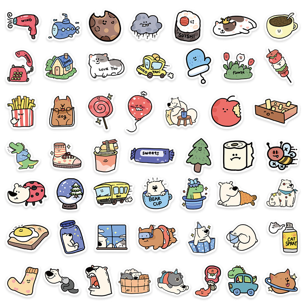 PS5 Set of 100 Kawaii Cozy Bear & Animal Sticker Pack