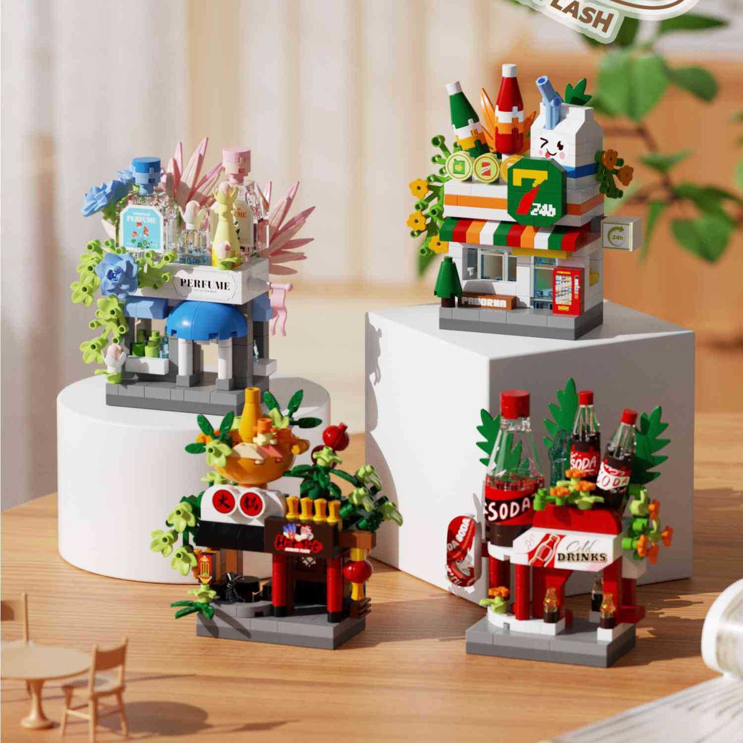 Mini Street Shop Building Blocks Collection 🍕🥤✨
