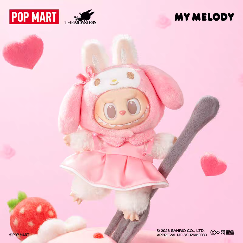 Pre - Order Official Popmart Merch THE MONSTERS Labubu × Sanrio Characters Series-Vinyl Plush Pendant Blind Box