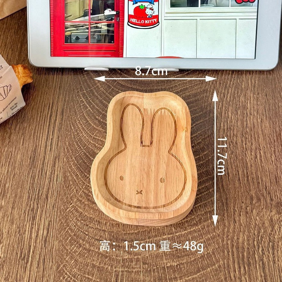 🍞✨ Mini Cartoon Miffy Hello Kitty Wooden Snack Trays ✨🐰🐱