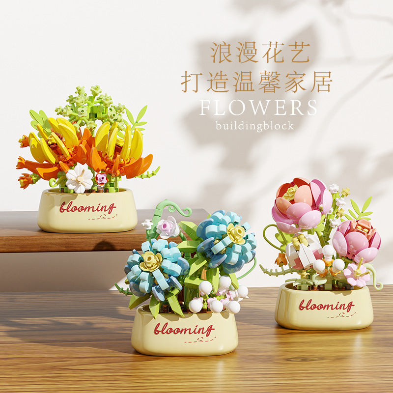 Mini Blooming Flower Pot Building Blocks 🌷✨