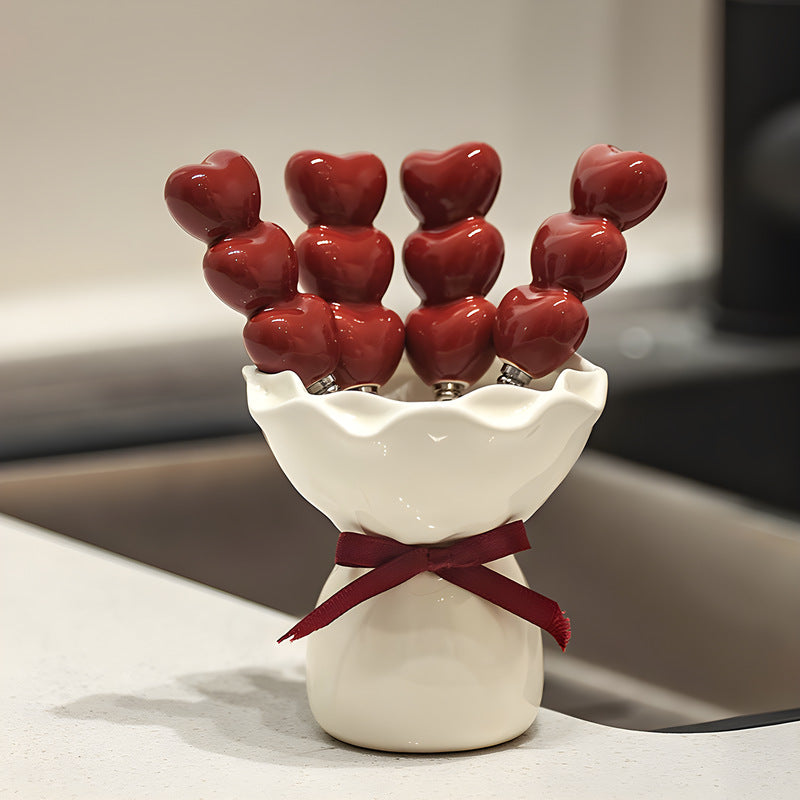 Love Bites Dessert Forks Ceramic Bouquet