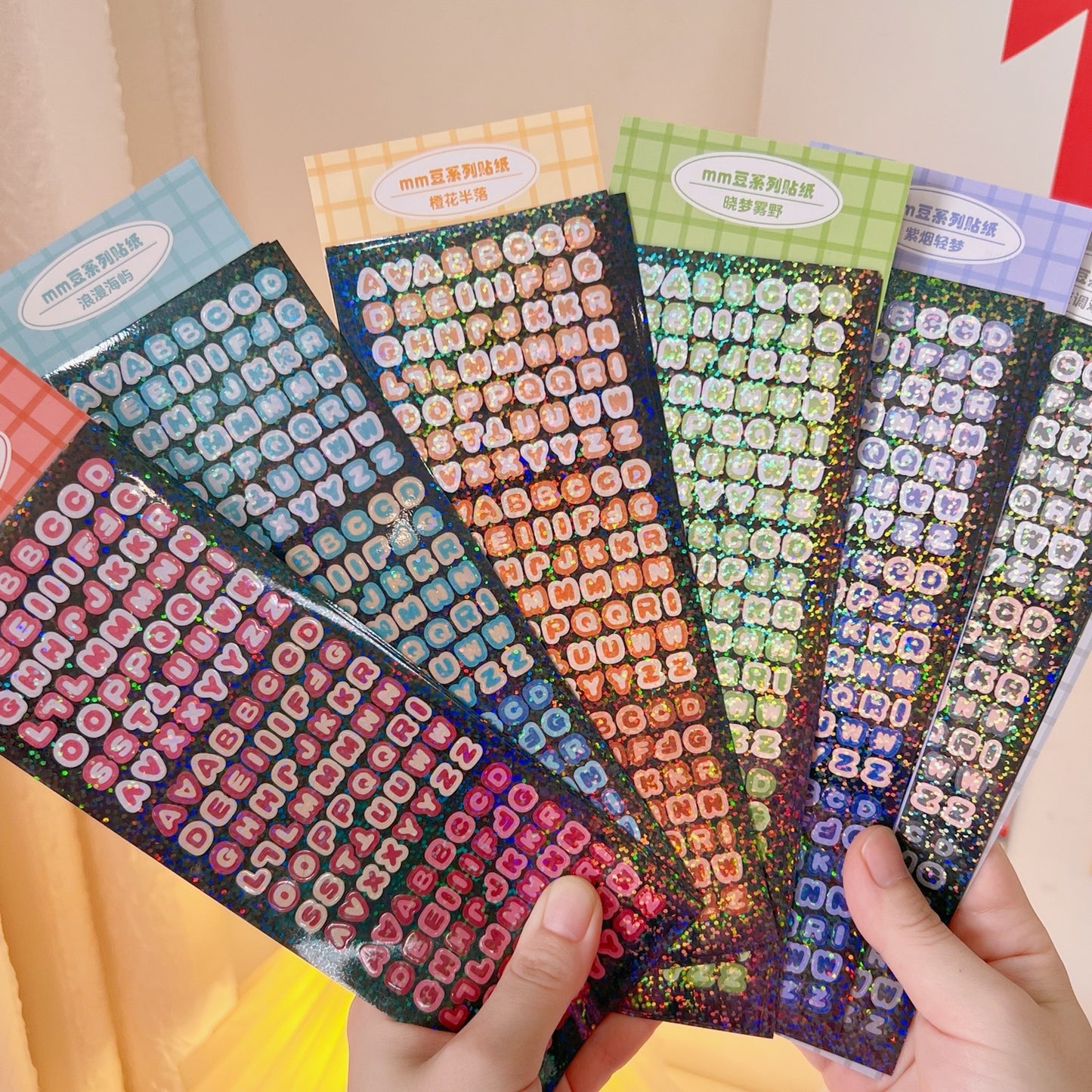 Glitter Alphabet & Number Sticker Set – 4 Sheets