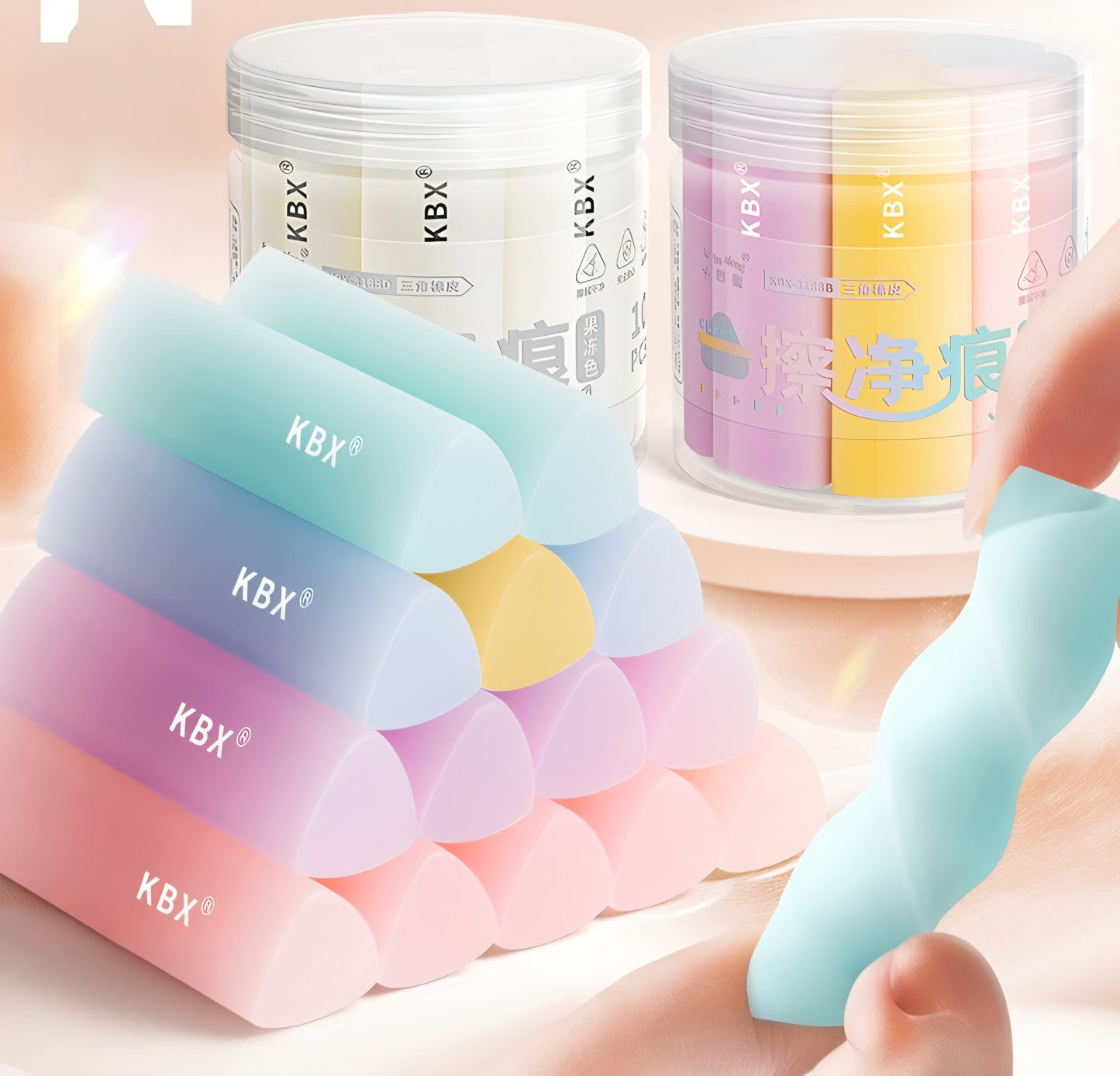 ✨ Set of 10 Pastel Magic Dust Cleaning Erasers ✨🩷💙💛