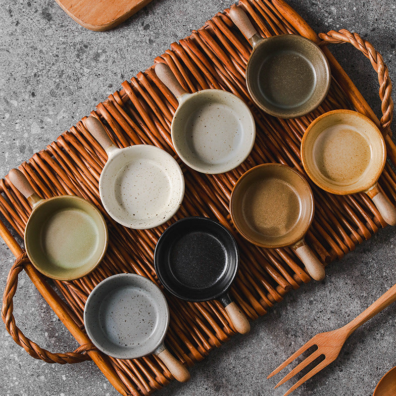 Mini Ceramic Sauce Pan Dip Bowl