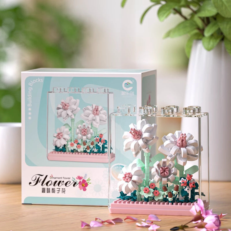 Mini Floral Display Box Building Blocks 🌷✨