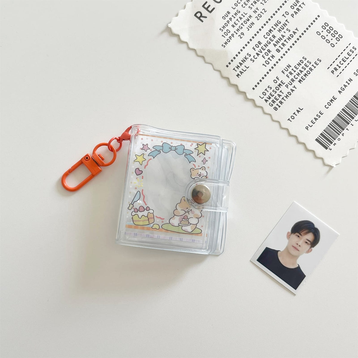 Mini Kawaii Photo Album Keychain – Cute Scrapbook & Photocard Holder