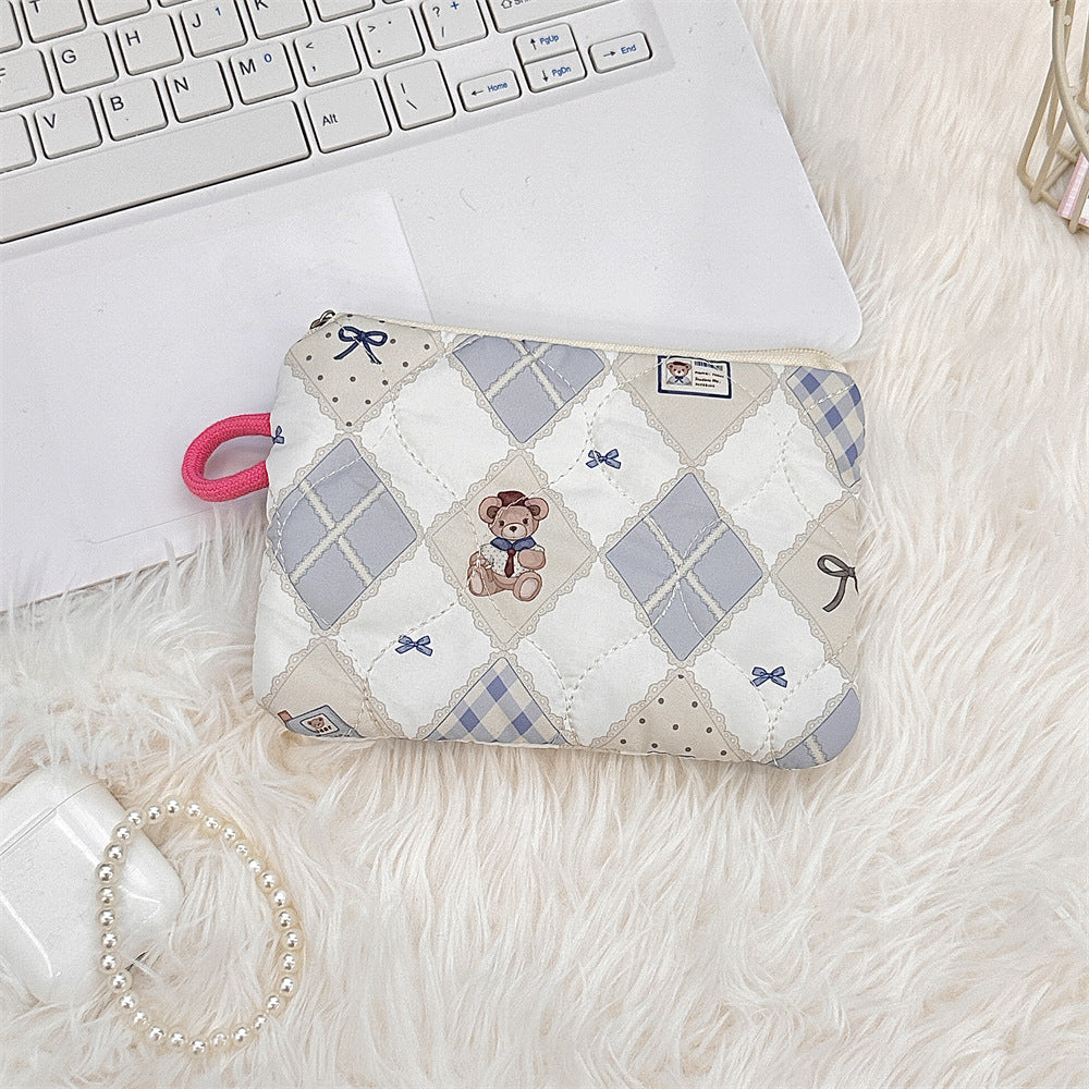 🧸 Quilted Kawaii Mini Pouch
