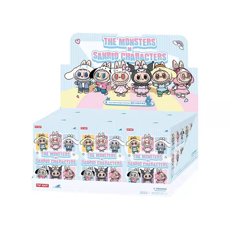 Pre - Order Official Popmart Merch THE MONSTERS Labubu × Sanrio Characters Series-Vinyl Plush Pendant Blind Box