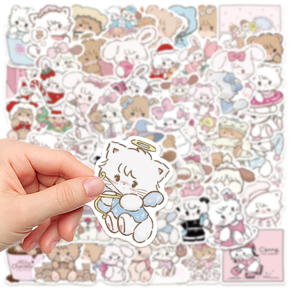 PS8 Set of 60 Mikko Cute Character Pastel Stickers Pack