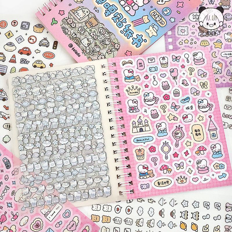 Kawaii Doodles Sticker Book Set – Cute Cartoon Planner & Journal Stickers