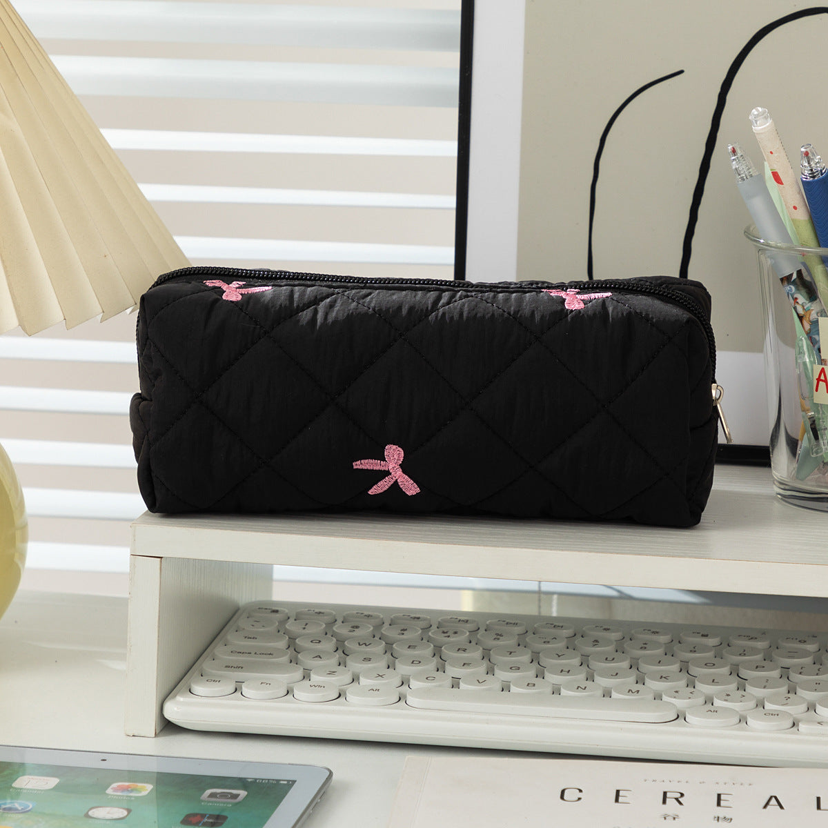 Quilted Ribbon Pencil Pouch 🎀☁️