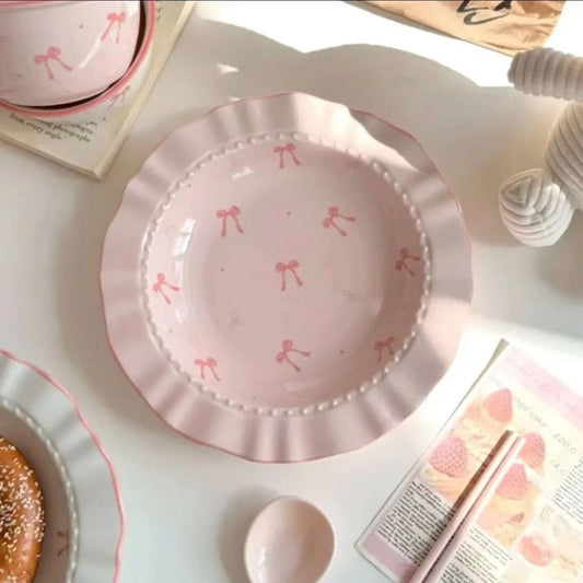 🎀 Pink Blush Bow Plate 🎀