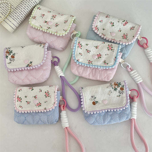 Pastel Cottage Mini Pouch with Lanyard 🌸🎀