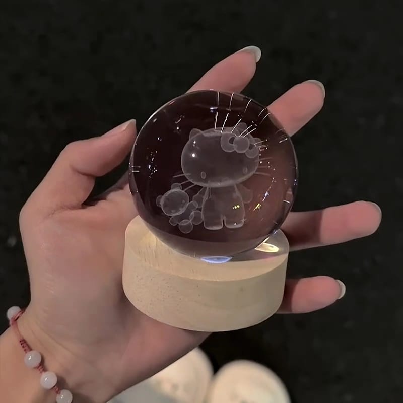 ✨ Hello Kitty Crystal Glow Lamp ✨ 🐱💖