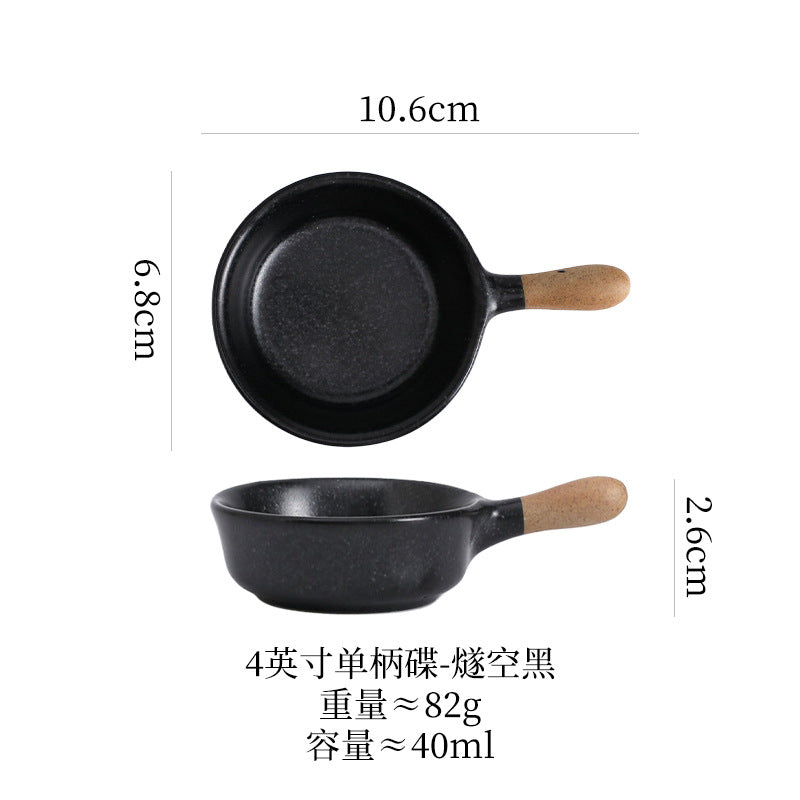 Mini Ceramic Sauce Pan Dip Bowl