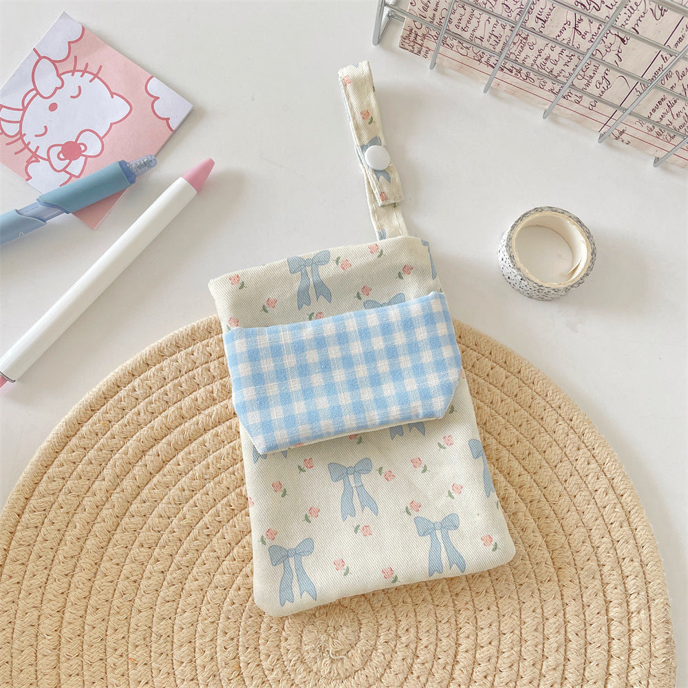 🌷 Floral Gingham Pocket Pens and Pencils Pouch