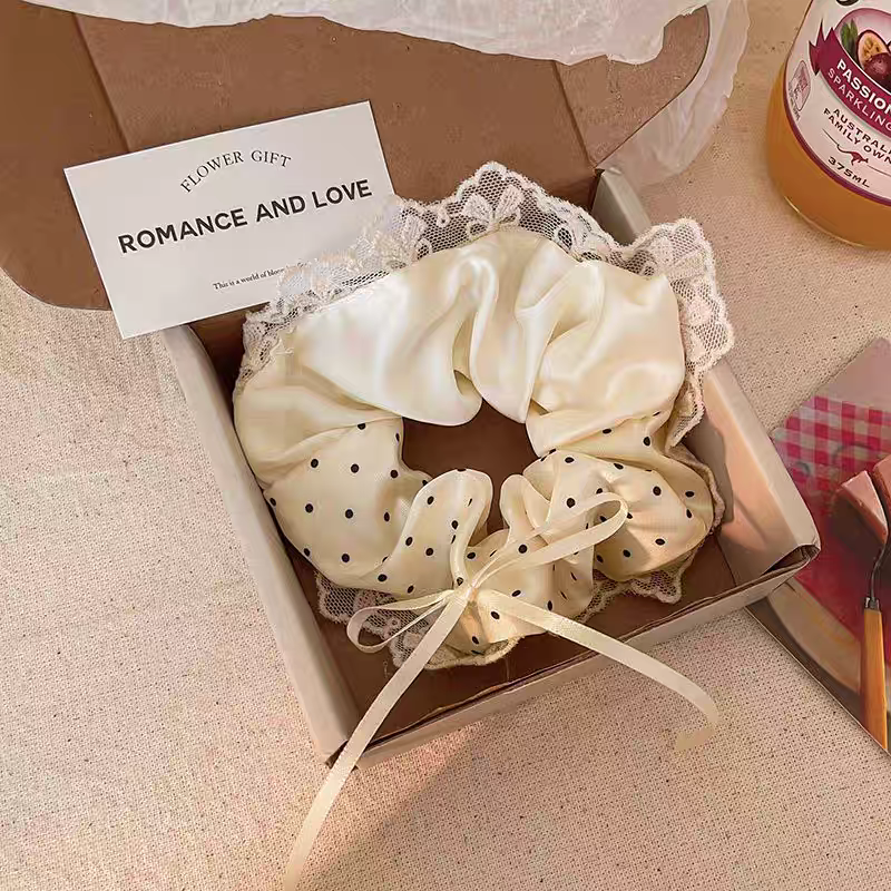 Cutest Gingham Floral Scrunchies