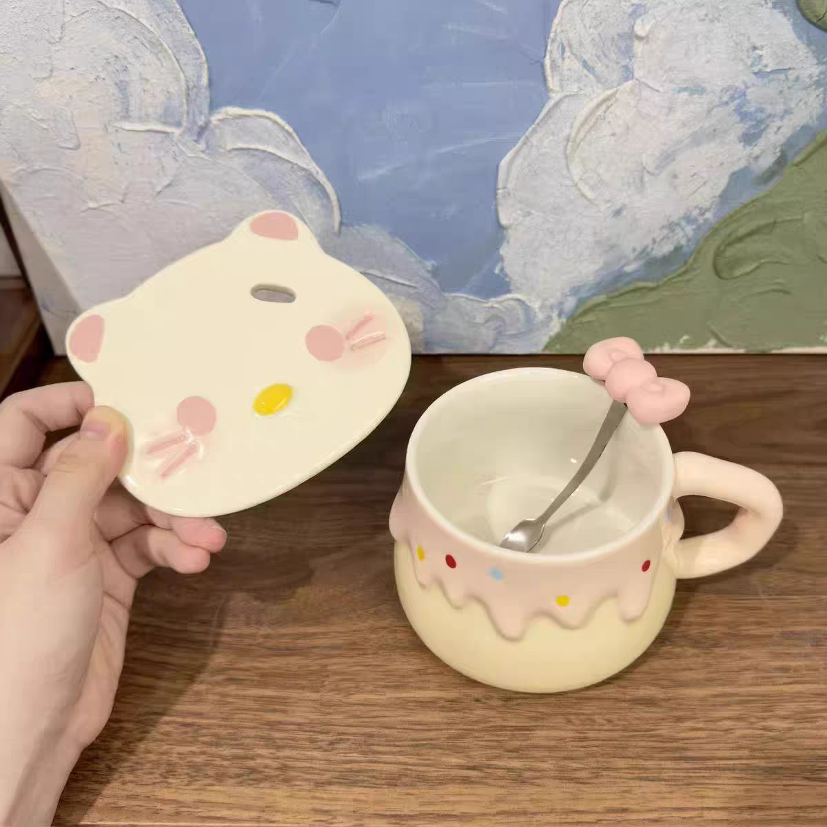 Pre - Order Sanrio Hello Kitty Cup with Bow Spoon