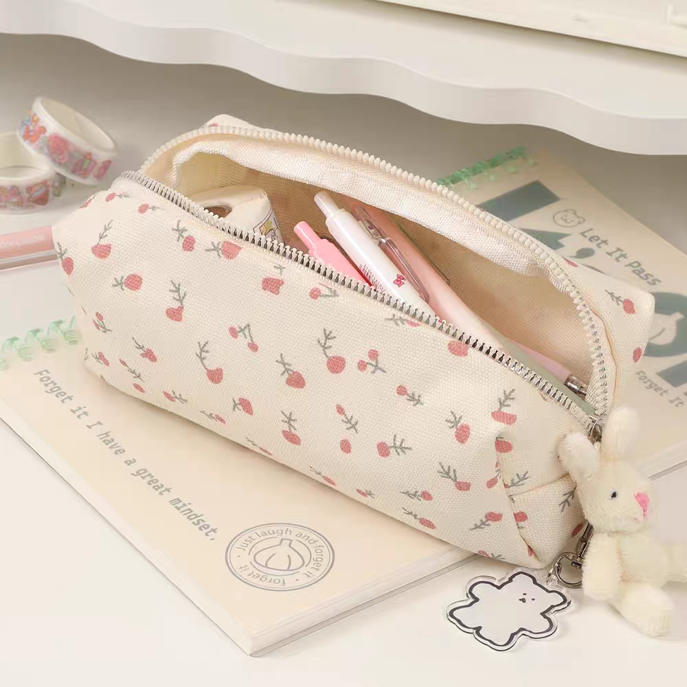Floral Zipper Pencil Pen Pouch Organiser